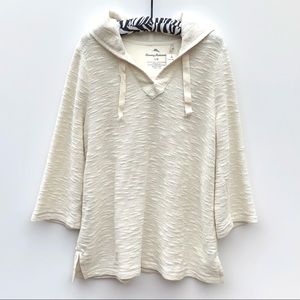 NWT Tommy Bahama Cream Metallic Hoodie L